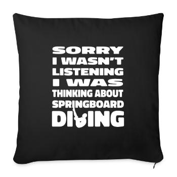 Plongeur de plongée drôle - Housse de coussin décorative 45 x 45 cm - noir - Devant
