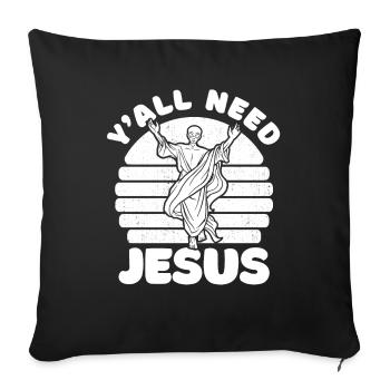 Christ Christianity Extraterrestrial - Sofa pillowcase 17,3'' x 17,3'' (45 x 45 cm) - black - Front