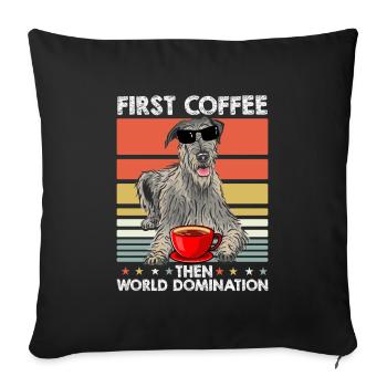 Irish Wolfhound Sunglasses Café - Housse de coussin décorative 45 x 45 cm - noir - Devant