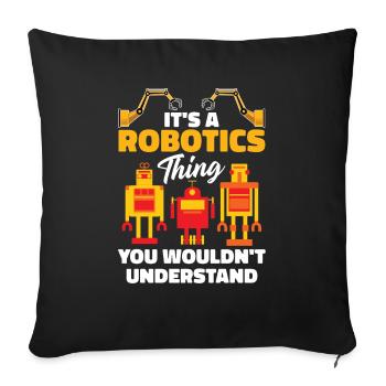 Robotique Ai Robot Drôle - Housse de coussin décorative 45 x 45 cm - noir - Devant