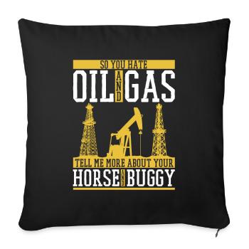 Ölfeld Bohrinsel Gas - Sofakissenbezug 45 x 45 cm - Schwarz - Vorne