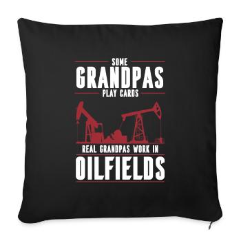 Oil Field Oil Field Oil Rig Grandpa - Sofa pillowcase 17,3'' x 17,3'' (45 x 45 cm) - black - Front