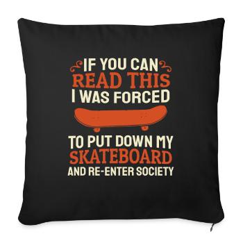 Skateboard Skater - Sofakissenbezug 45 x 45 cm - Schwarz - Vorne