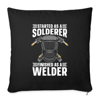Soudeur Serrurier Souder - Housse de coussin décorative 45 x 45 cm - noir - Devant
