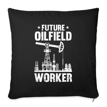 Oil Field Oil Rig - Sofa pillowcase 17,3'' x 17,3'' (45 x 45 cm) - black - Front