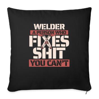 Fixateur de serrurier soudeur - Housse de coussin décorative 45 x 45 cm - noir - Devant