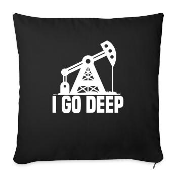 Pompe de plate-forme pétrolière de champ pétrolifère - Housse de coussin décorative 45 x 45 cm - noir - Devant