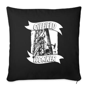 Oil Field Oil Rig - Sofa pillowcase 17,3'' x 17,3'' (45 x 45 cm) - black - Front