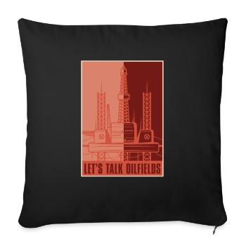 Oil Field Oil Rig - Sofa pillowcase 17,3'' x 17,3'' (45 x 45 cm) - black - Front