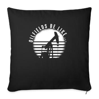 Oil Field Oil Rig - Sofa pillowcase 17,3'' x 17,3'' (45 x 45 cm) - black - Front