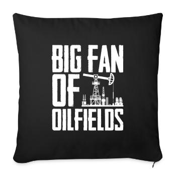 Oil Field Oil Rig - Sofa pillowcase 17,3'' x 17,3'' (45 x 45 cm) - black - Front