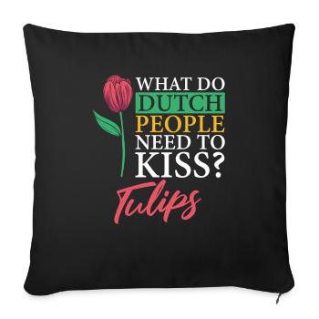 Tulips Funny tulips - Sofa pillowcase 17,3'' x 17,3'' (45 x 45 cm) - black - Front