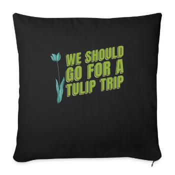 Tulips Humor Tulips - Sofa pillowcase 17,3'' x 17,3'' (45 x 45 cm) - black - Front