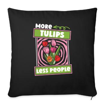 Tulips Funny Tulips - Sofa pillowcase 17,3'' x 17,3'' (45 x 45 cm) - black - Front