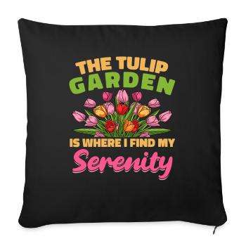Tulips Tulips - Sofa pillowcase 17,3'' x 17,3'' (45 x 45 cm) - black - Front