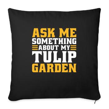 Tulips Funny tulips - Sofa pillowcase 17,3'' x 17,3'' (45 x 45 cm) - black - Front
