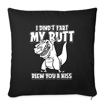 Dinosaure Je n’ai pas pété mes fesses Soufflé un baiser - Housse de coussin décorative 45 x 45 cm - noir - Devant