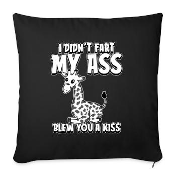 Girafe Je n’ai pas pété mes fesses t’a soufflé un baiser - Housse de coussin décorative 45 x 45 cm - noir - Devant