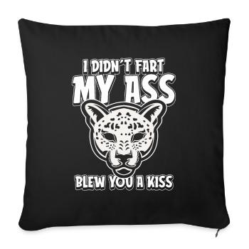 Jaguar Fun Je n’ai pas pété mes fesses t’a soufflé un baiser - Housse de coussin décorative 45 x 45 cm - noir - Devant