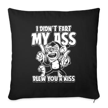 Singe Je n’ai pas pété mes fesses t’a soufflé un baiser - Housse de coussin décorative 45 x 45 cm - noir - Devant