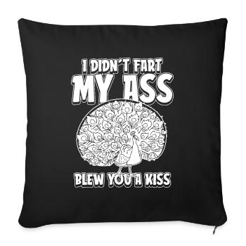 Oiseau paon Je n’ai pas pété mes fesses Je t’ai soufflé un baiser - Housse de coussin décorative 45 x 45 cm - noir - Devant