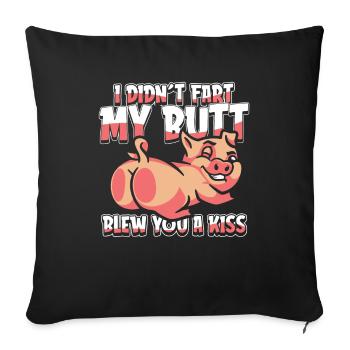 Éleveur de porcs - Housse de coussin décorative 45 x 45 cm - noir - Devant