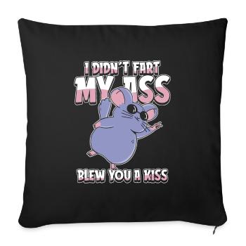 Chinchilla Je n’ai pas pété mes fesses t’a soufflé un baiser - Housse de coussin décorative 45 x 45 cm - noir - Devant