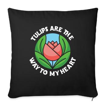 Tulips Tulips - Sofa pillowcase 17,3'' x 17,3'' (45 x 45 cm) - black - Front