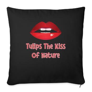 Tulips Lips Tulips - Sofa pillowcase 17,3'' x 17,3'' (45 x 45 cm) - black - Front