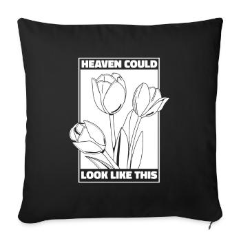 Tulips Sky Tulips - Sofa pillowcase 17,3'' x 17,3'' (45 x 45 cm) - black - Front