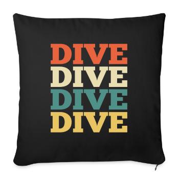 Plongeurs plongeurs - Housse de coussin décorative 45 x 45 cm - noir - Devant