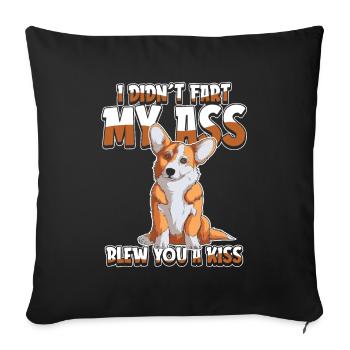 Corgi Je n’ai pas pété mes fesses t’a soufflé un baiser - Housse de coussin décorative 45 x 45 cm - noir - Devant