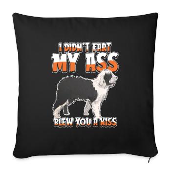 Old English Shepherd Bobtail - Sofa pillowcase 17,3'' x 17,3'' (45 x 45 cm) - black - Front