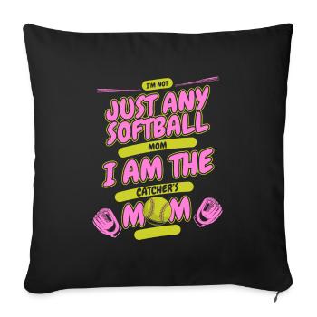 Maman softball - Housse de coussin décorative 45 x 45 cm - noir - Devant