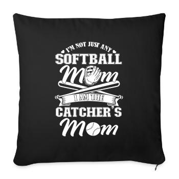 Softball Mom - Sofa pillowcase 17,3'' x 17,3'' (45 x 45 cm) - black - Front