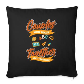 Professeur Pédagogue Couple - Housse de coussin décorative 45 x 45 cm - noir - Devant