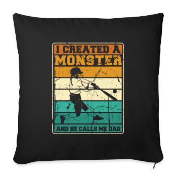 Papa softball - Housse de coussin décorative 45 x 45 cm - noir - Devant