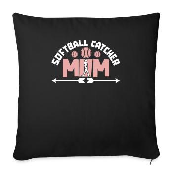 Softball Mère Softball Catcher Maman - Housse de coussin décorative 45 x 45 cm - noir - Devant