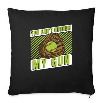 Softball drôle - Housse de coussin décorative 45 x 45 cm - noir - Devant