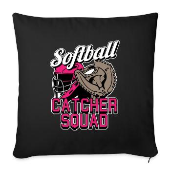 Softball Squad - Sofa pillowcase 17,3'' x 17,3'' (45 x 45 cm) - black - Front