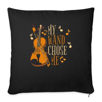Violine Geige Zauberstab - Sofakissenbezug 45 x 45 cm - Schwarz - Vorne