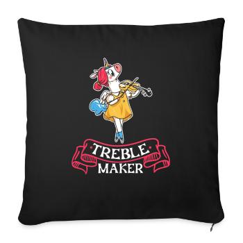 Violon Licorne Treble Maker - Housse de coussin décorative 45 x 45 cm - noir - Devant