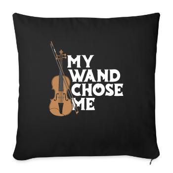 Violine Geige My Wand Chose Me - Sofakissenbezug 45 x 45 cm - Schwarz - Vorne