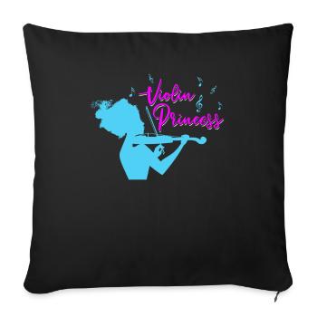 Violine Geige Prinzessin - Sofakissenbezug 45 x 45 cm - Schwarz - Vorne