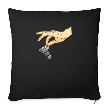 Badminton Federball - Sofa pillowcase 17,3'' x 17,3'' (45 x 45 cm) - black - Front
