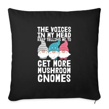 Mushroom Picker Mushrooms Funny Mushroom Dwarf - Sofa pillowcase 17,3'' x 17,3'' (45 x 45 cm) - black - Front