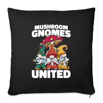 Cueilleurs de champignons Les champignons unissent le nain des champignons - Housse de coussin décorative 45 x 45 cm - noir - Devant