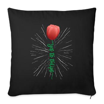 Tulips Tulips - Sofa pillowcase 17,3'' x 17,3'' (45 x 45 cm) - black - Front