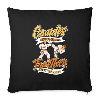 Paire de karaté - Housse de coussin décorative 45 x 45 cm - noir - Devant