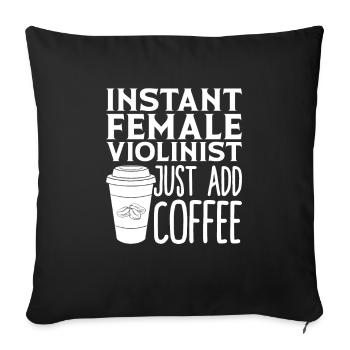 Violine Geige Kaffee - Sofakissenbezug 45 x 45 cm - Schwarz - Vorne
